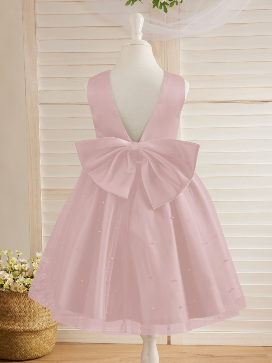 NumberSea - Ball - Gown/Princess Satin Tulle Knee - length Flower Girl Dress