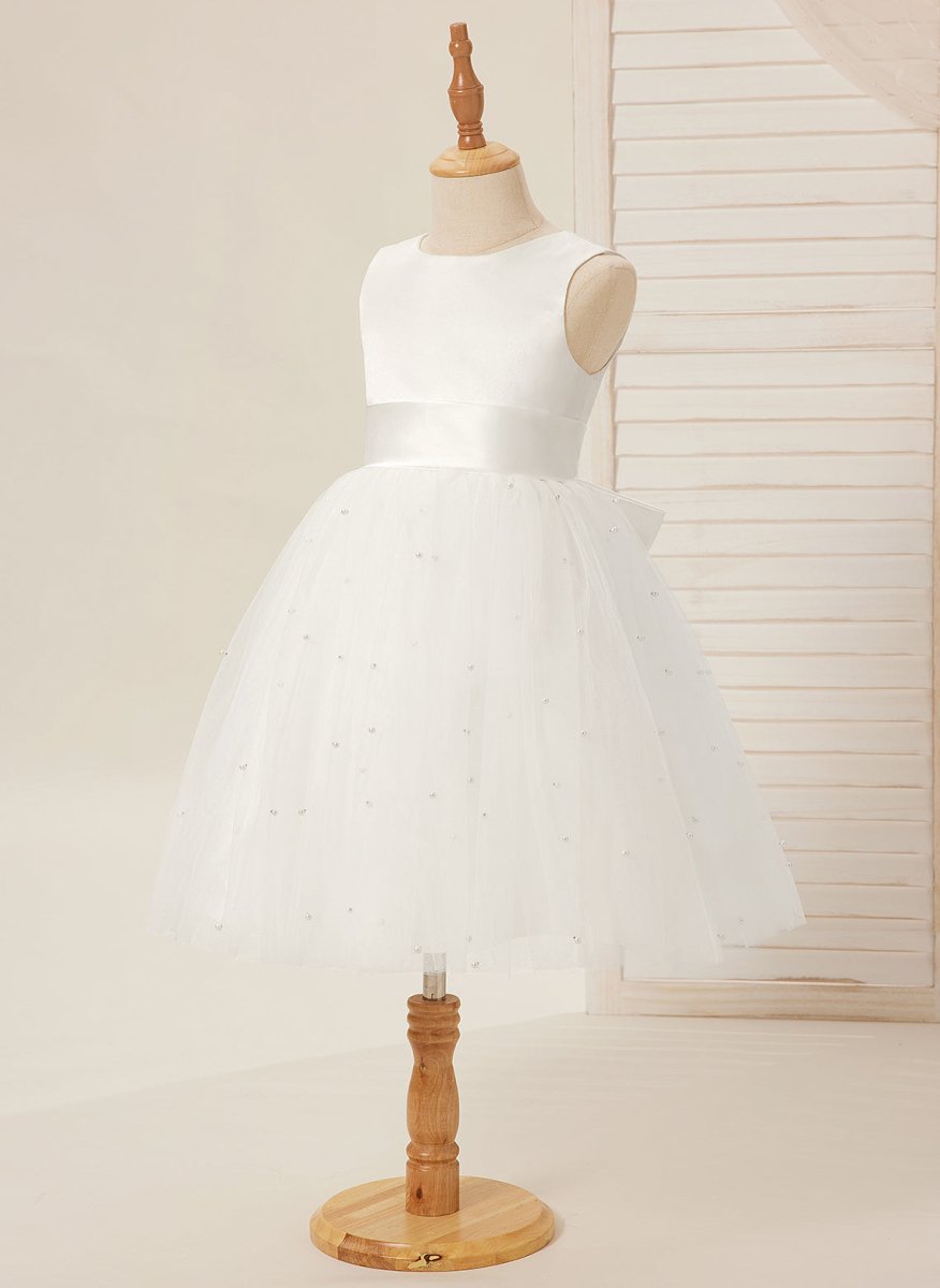 NumberSea - Ball - Gown/Princess Satin Tulle Knee - length Flower Girl Dress