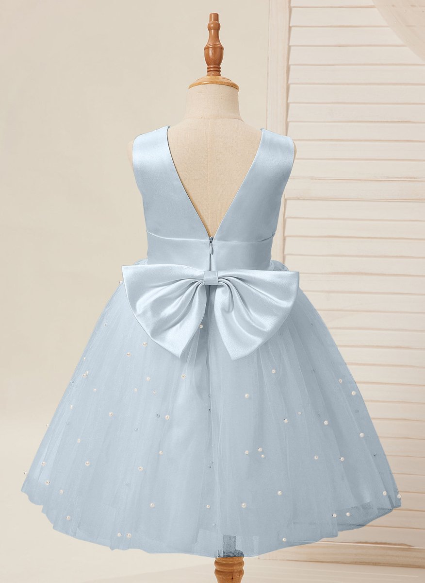 NumberSea - Ball - Gown/Princess Satin Tulle Knee - length Flower Girl Dress