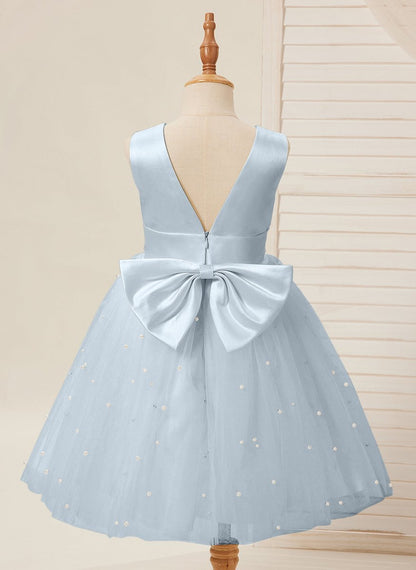 NumberSea - Ball - Gown/Princess Satin Tulle Knee - length Flower Girl Dress