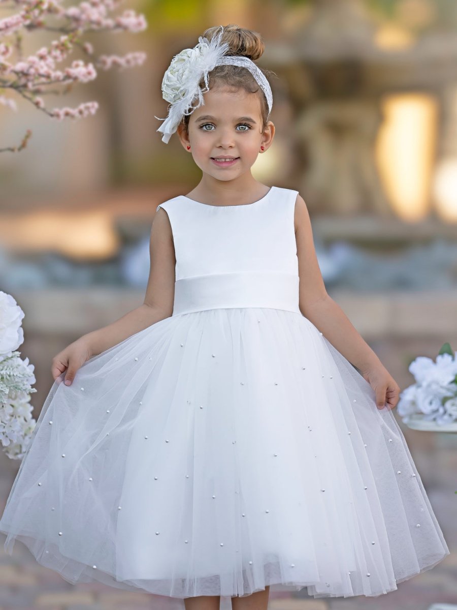 NumberSea - Ball - Gown/Princess Satin Tulle Knee - length Flower Girl Dress