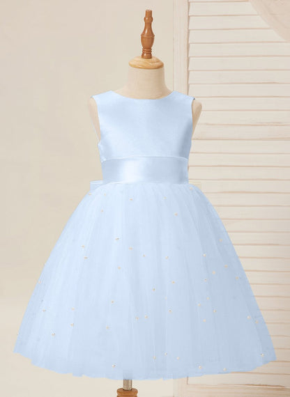 NumberSea - Ball - Gown/Princess Satin Tulle Knee - length Flower Girl Dress