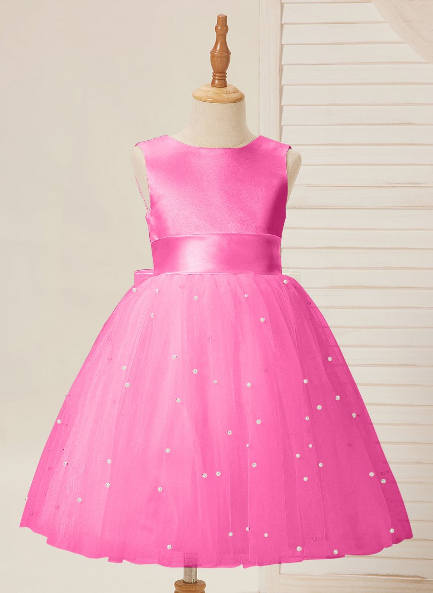 NumberSea - Ball - Gown/Princess Satin Tulle Knee - length Flower Girl Dress