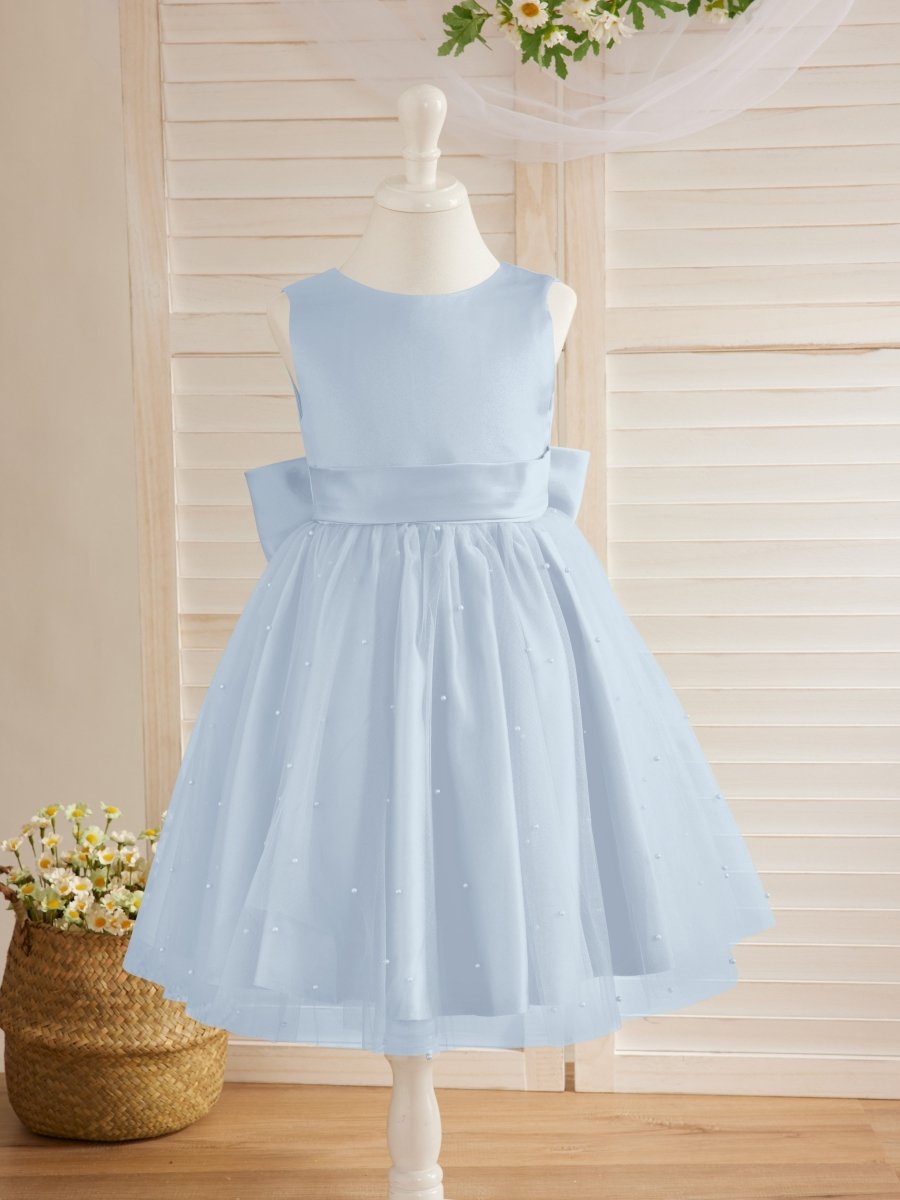 NumberSea - Ball - Gown/Princess Satin Tulle Knee - length Flower Girl Dress