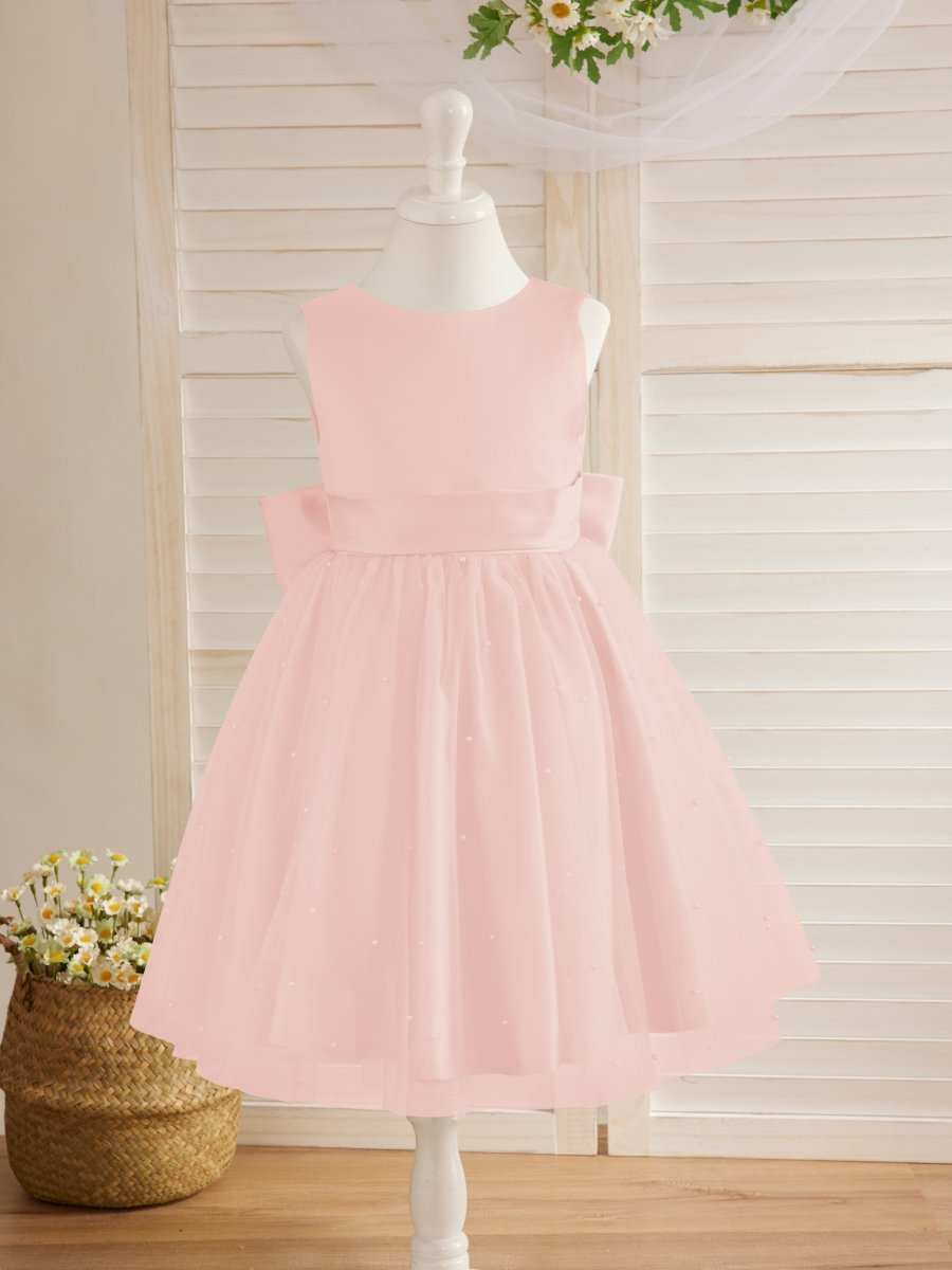 NumberSea - Ball - Gown/Princess Satin Tulle Knee - length Flower Girl Dress