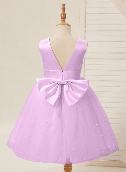 NumberSea - Ball - Gown/Princess Satin Tulle Knee - length Flower Girl Dress