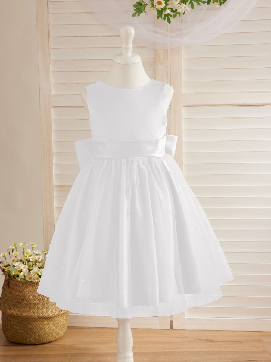 NumberSea - Ball - Gown/Princess Satin Tulle Knee - length Flower Girl Dress