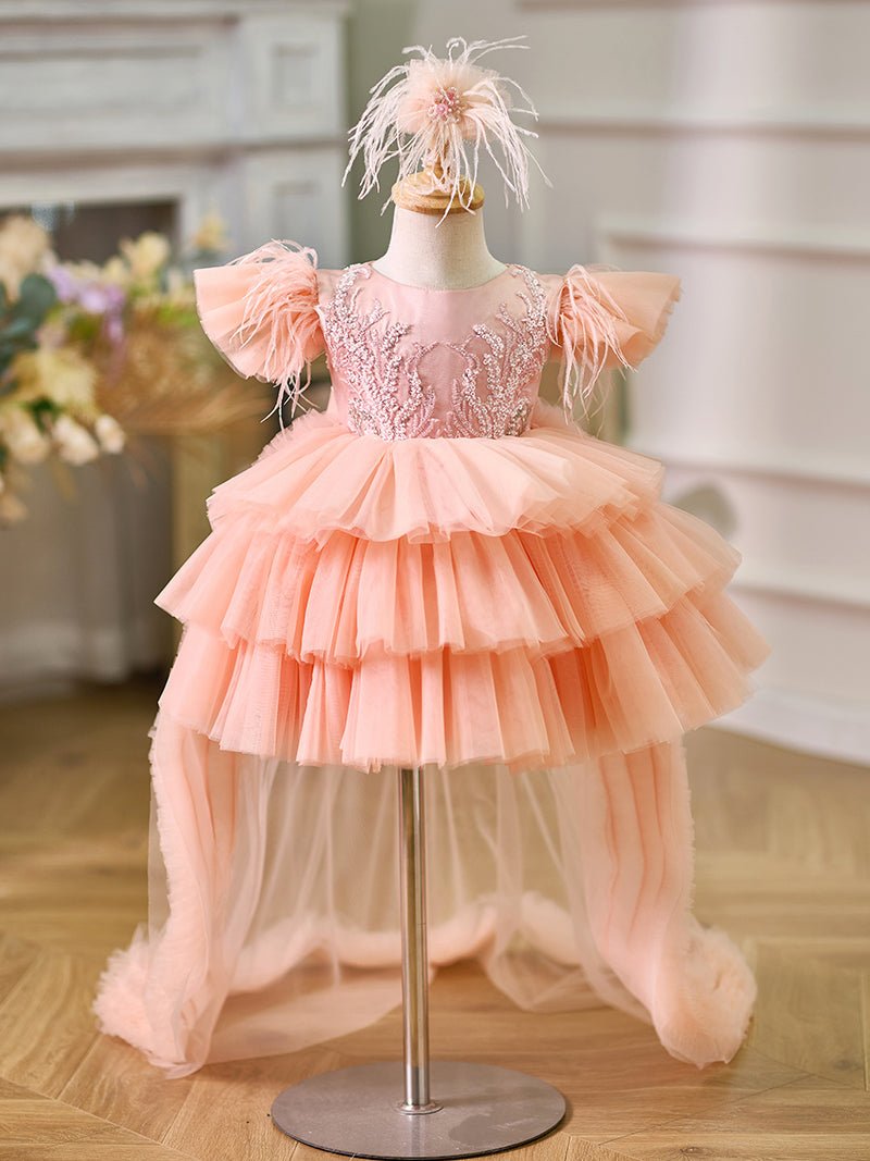 NumberSea - Ball - Gown/Princess Tulle Asymmetrical 1st Birthday Party Baby Girl Dress