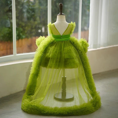 NumberSea - Ball - Gown/Princess Tulle Asymmetrical 1st Birthday Party Baby Girl Dress