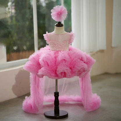 NumberSea - Ball - Gown/Princess Tulle Asymmetrical 1st Birthday Party Baby Girl Dress