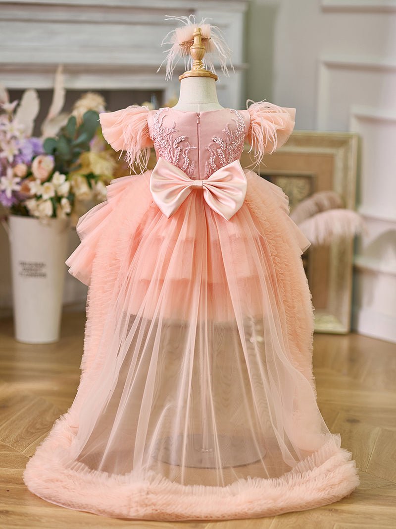 NumberSea - Ball - Gown/Princess Tulle Asymmetrical 1st Birthday Party Baby Girl Dress