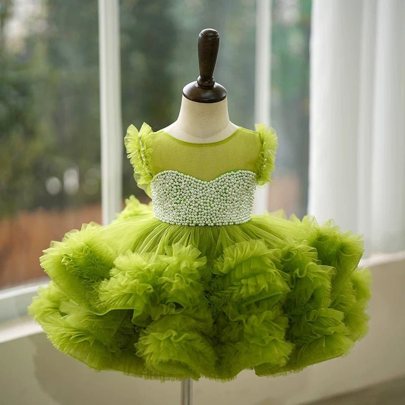 NumberSea - Ball - Gown/Princess Tulle Asymmetrical 1st Birthday Party Baby Girl Dress