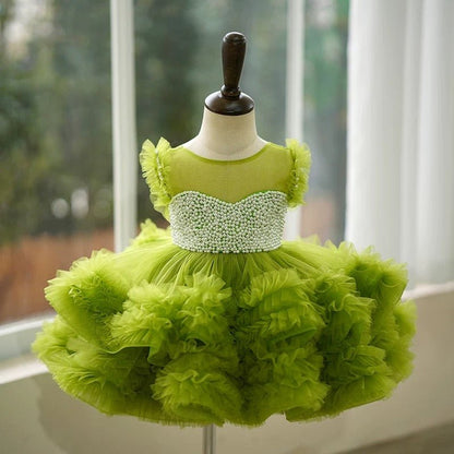 NumberSea - Ball - Gown/Princess Tulle Asymmetrical 1st Birthday Party Baby Girl Dress