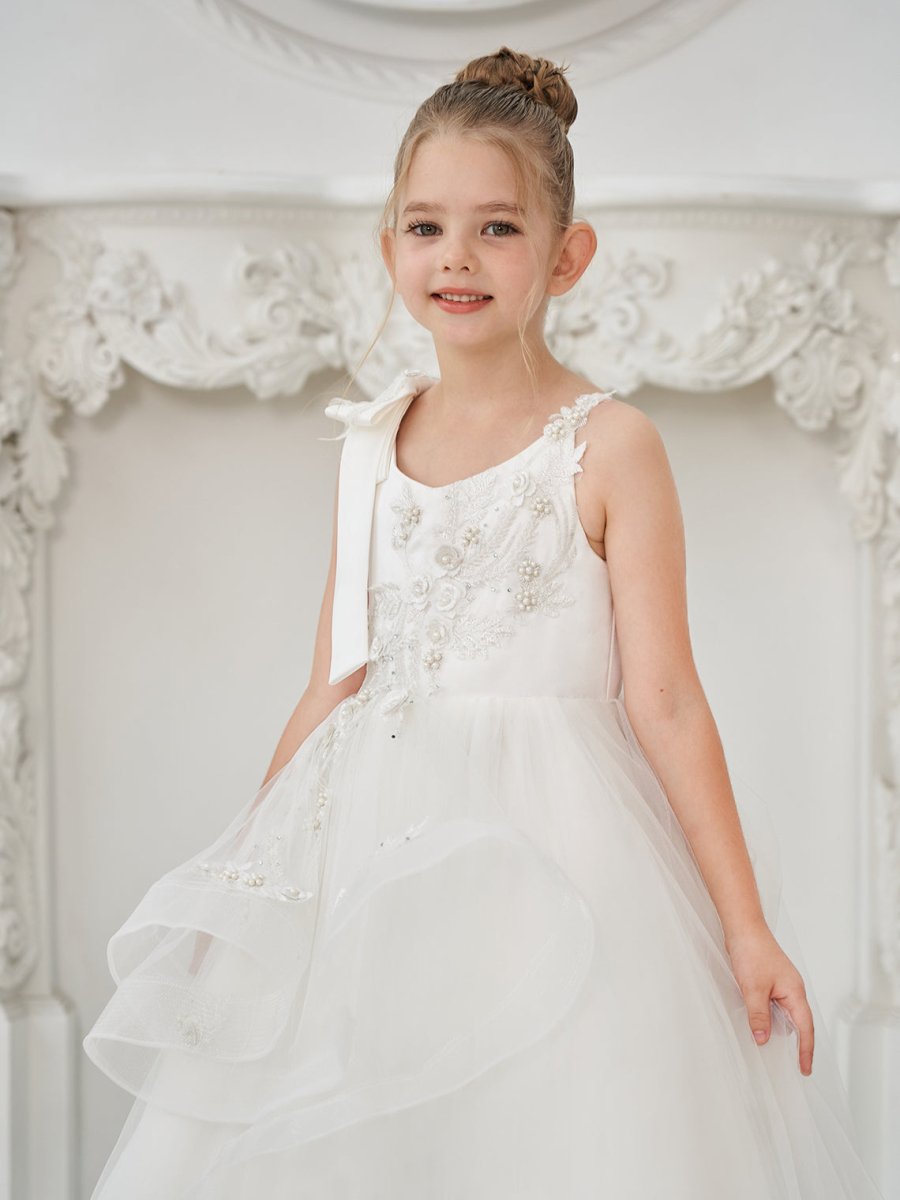 NumberSea - Ball - Gown/Princess Tulle Floor - length First Communion Flower Girl Dress