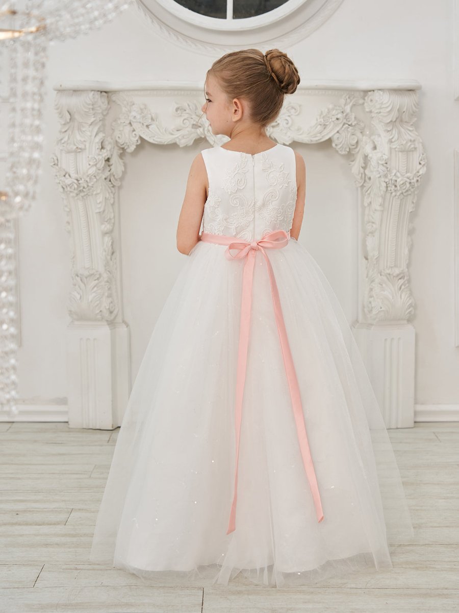 NumberSea - Ball - Gown/Princess Tulle Floor - length Ivory Flower Girl Dress