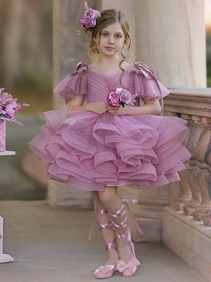 NumberSea - Ball - Gown/Princess Tulle Knee - length Birthday Flower Girl Dress