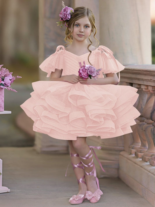 NumberSea - Ball - Gown/Princess Tulle Knee - length Birthday Flower Girl Dress