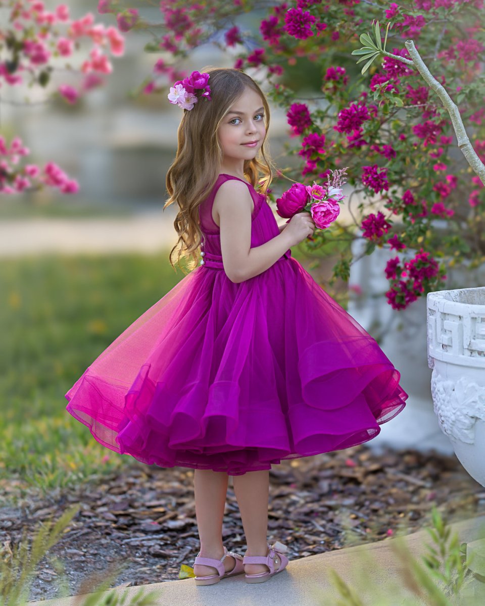 NumberSea - Ball - Gown/Princess Tulle Knee - length Flower Girl Dress