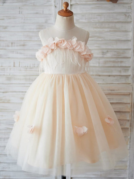 NumberSea - Ball - Gown/Princess Tulle Knee - length Flower Girl Dress