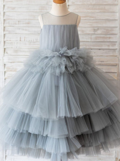 NumberSea - Ball - Gown/Princess Tulle Knee - length Flower Girl Dress