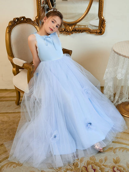 NumberSea - Ball - Gown/Princess Tulle Sweep Train Blue Flower Girl Dress