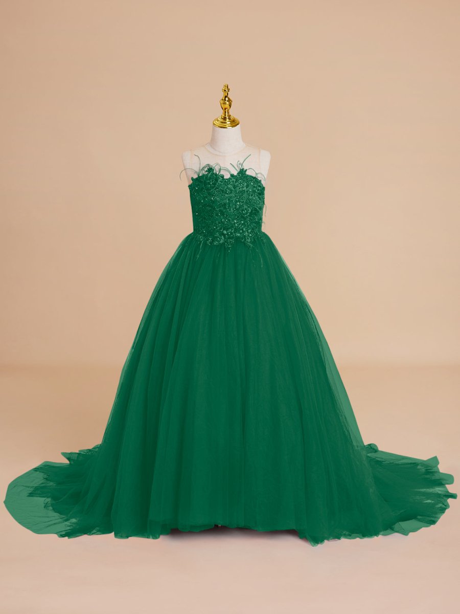 NumberSea - Ball - Gown/Princess Tulle Sweep Train Flower Girl Dress