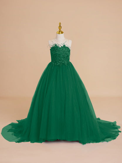 NumberSea - Ball - Gown/Princess Tulle Sweep Train Flower Girl Dress