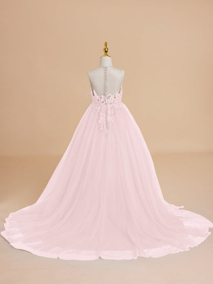 NumberSea - Ball - Gown/Princess Tulle Sweep Train Flower Girl Dress