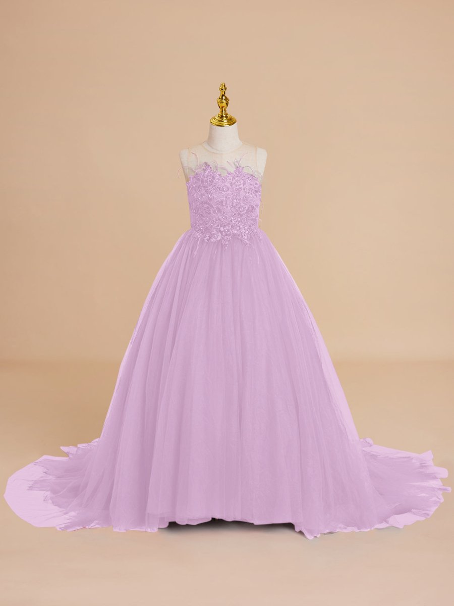 NumberSea - Ball - Gown/Princess Tulle Sweep Train Flower Girl Dress