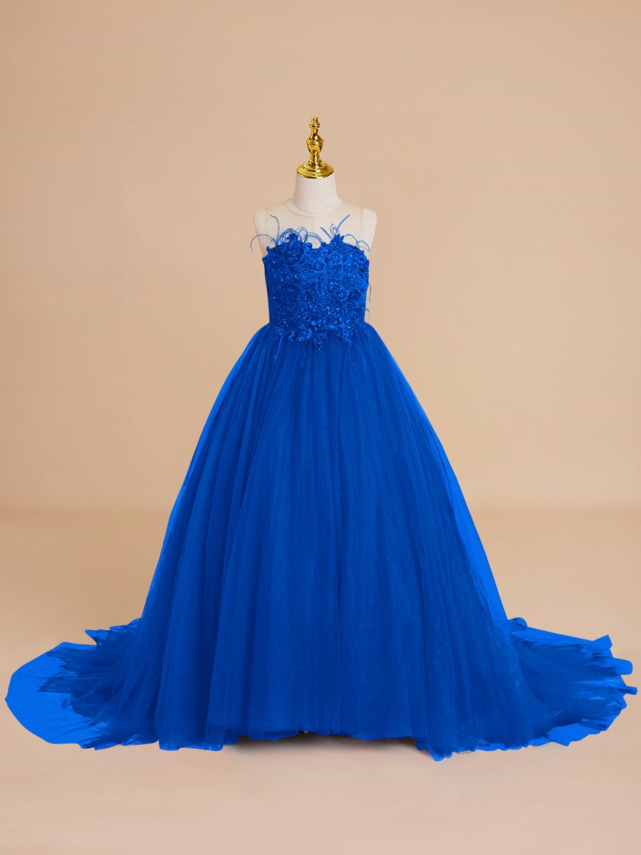 NumberSea - Ball - Gown/Princess Tulle Sweep Train Flower Girl Dress