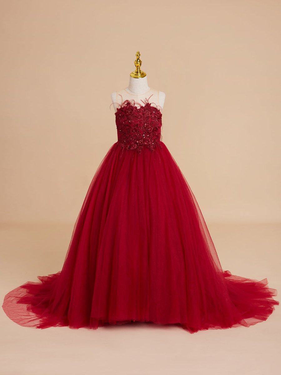 NumberSea - Ball - Gown/Princess Tulle Sweep Train Flower Girl Dress