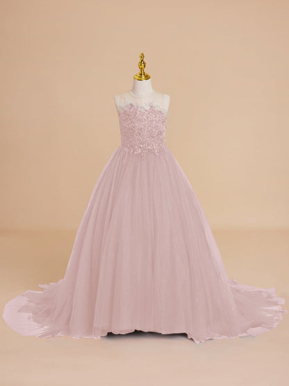 NumberSea - Ball - Gown/Princess Tulle Sweep Train Flower Girl Dress