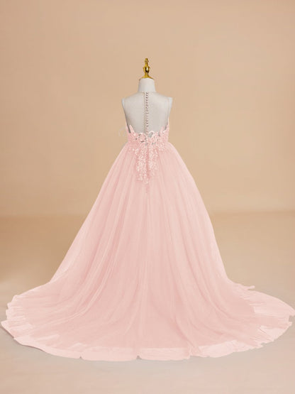 NumberSea - Ball - Gown/Princess Tulle Sweep Train Flower Girl Dress