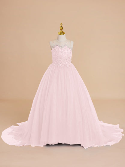 NumberSea - Ball - Gown/Princess Tulle Sweep Train Flower Girl Dress