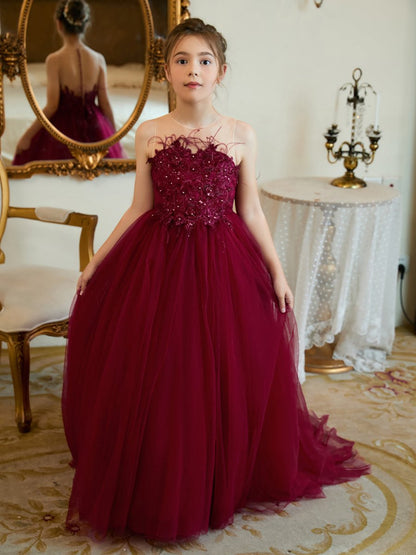 NumberSea - Ball - Gown/Princess Tulle Sweep Train Flower Girl Dress