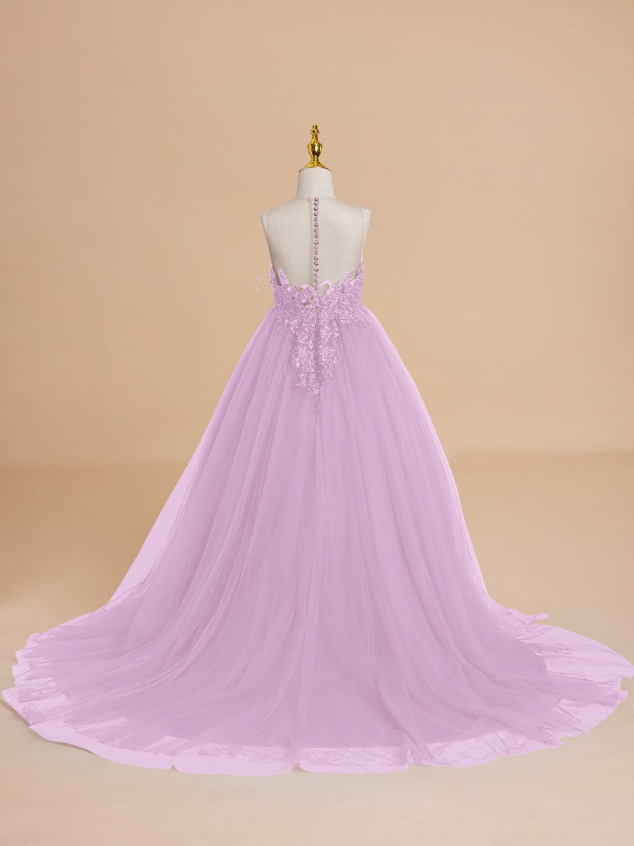 NumberSea - Ball - Gown/Princess Tulle Sweep Train Flower Girl Dress