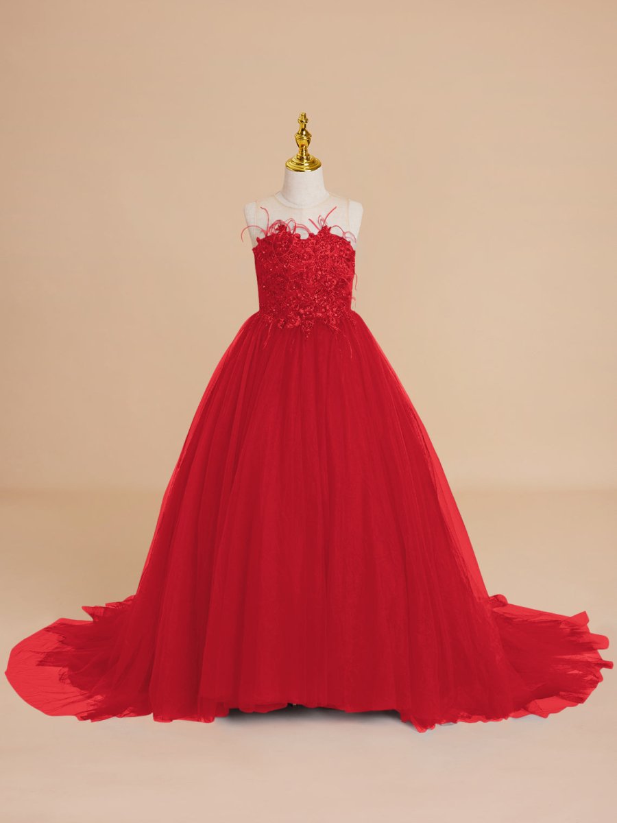 NumberSea - Ball - Gown/Princess Tulle Sweep Train Flower Girl Dress