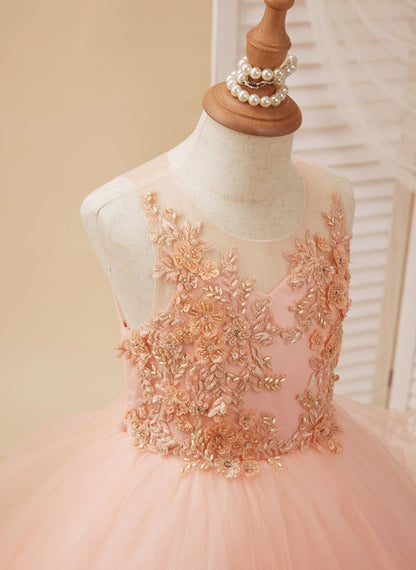 NumberSea - Ball - Gown/Princess Tulle Sweep Train Flower Girl Dress