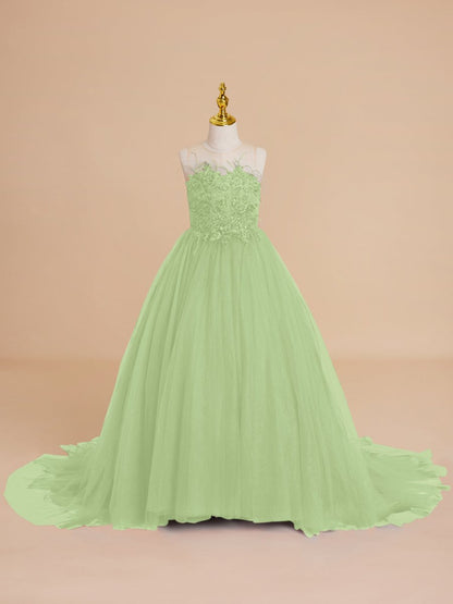 NumberSea - Ball - Gown/Princess Tulle Sweep Train Flower Girl Dress