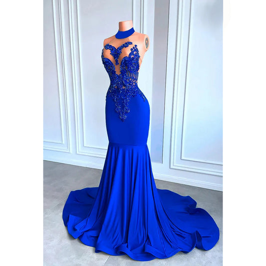 Glamorous & Dramatic Ruffles High Neck Sleeveless Sexy Evening Party Prom Dress