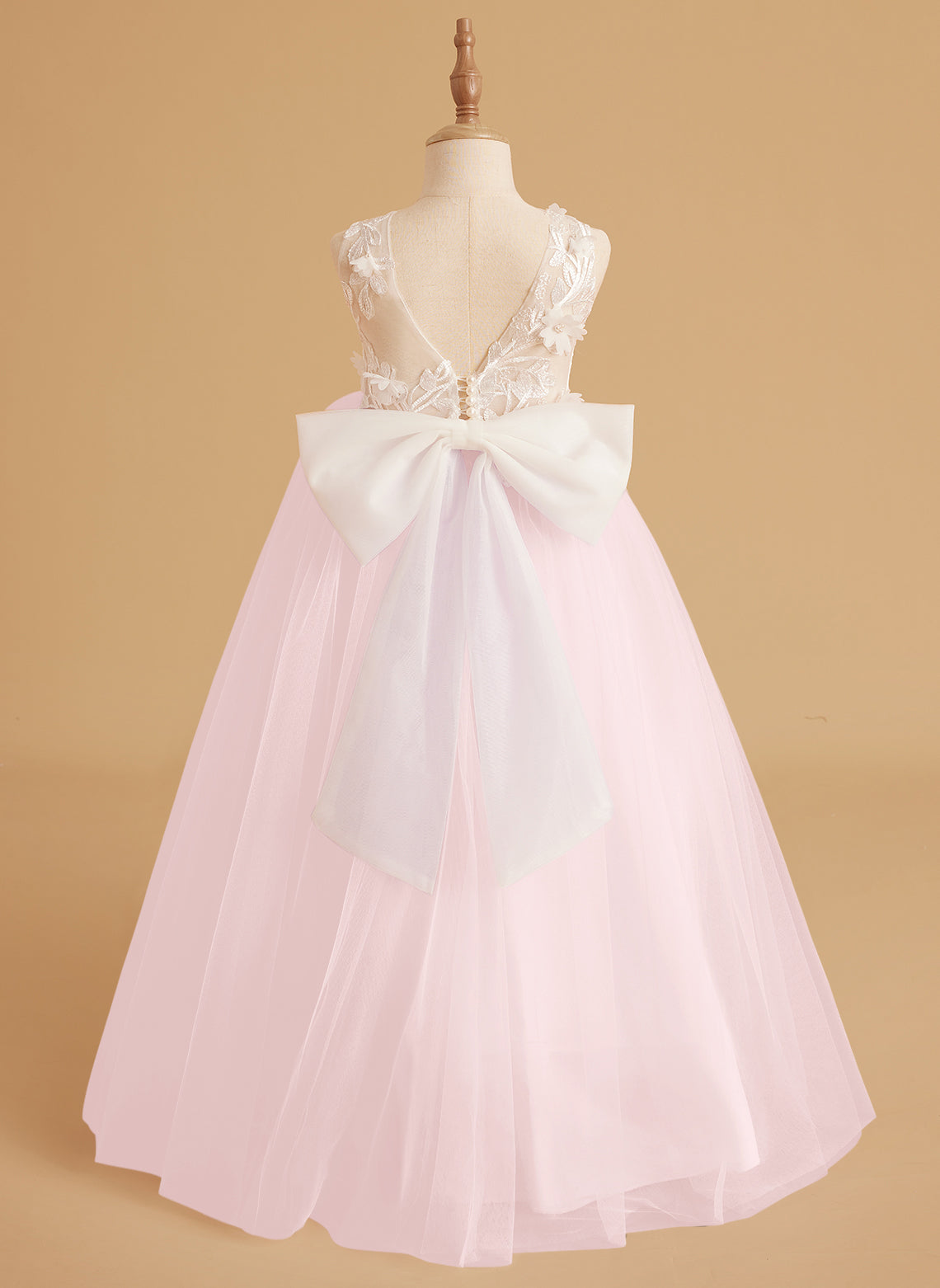 Dream Princess Sleeveless Lace and Tulle with Beading Flower Girl Dress