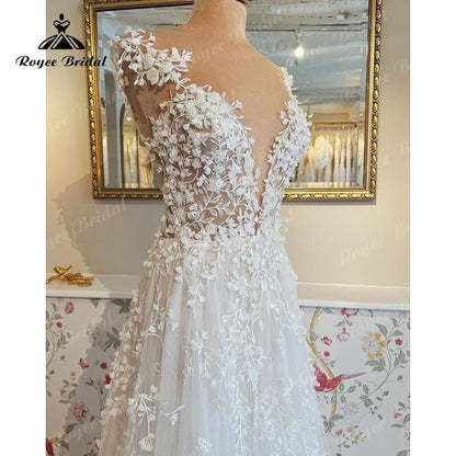 NumberSea - Boho A - Line Wedding Dress Custom For Women 2025 Sexy Off the Shoulder Backless Lace Appliques Bride Gown Sweep vestidos de novia