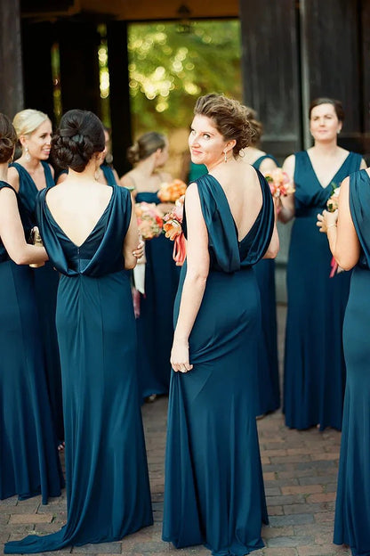 NumberSea - Bridesmaid Dress Mermaid V - Neck Long