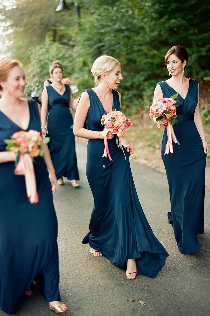 NumberSea - Bridesmaid Dress Mermaid V - Neck Long