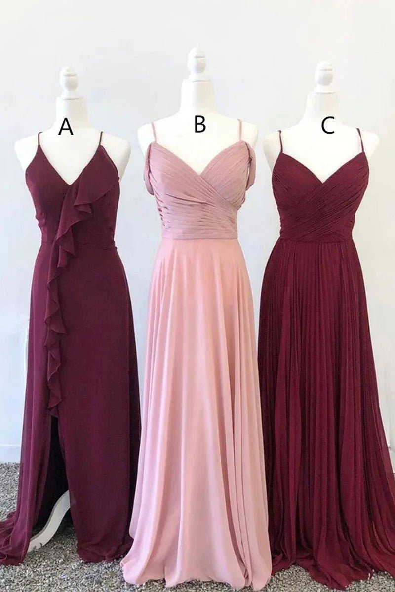 NumberSea - Bridesmaid Dresses Charming Chiffon A - line Simple Gowns