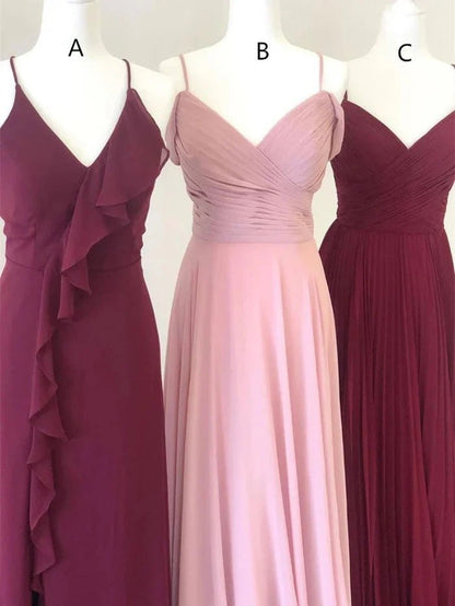 NumberSea - Bridesmaid Dresses Charming Chiffon A - line Simple Gowns