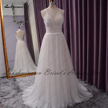 NumberSea Hochzeitskleid mit Spitzenmieder, elegantes Brautkleid