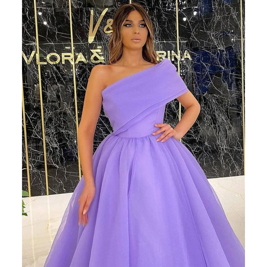 Unique One Shoulder High Split Long Prom Formal Evening Dress