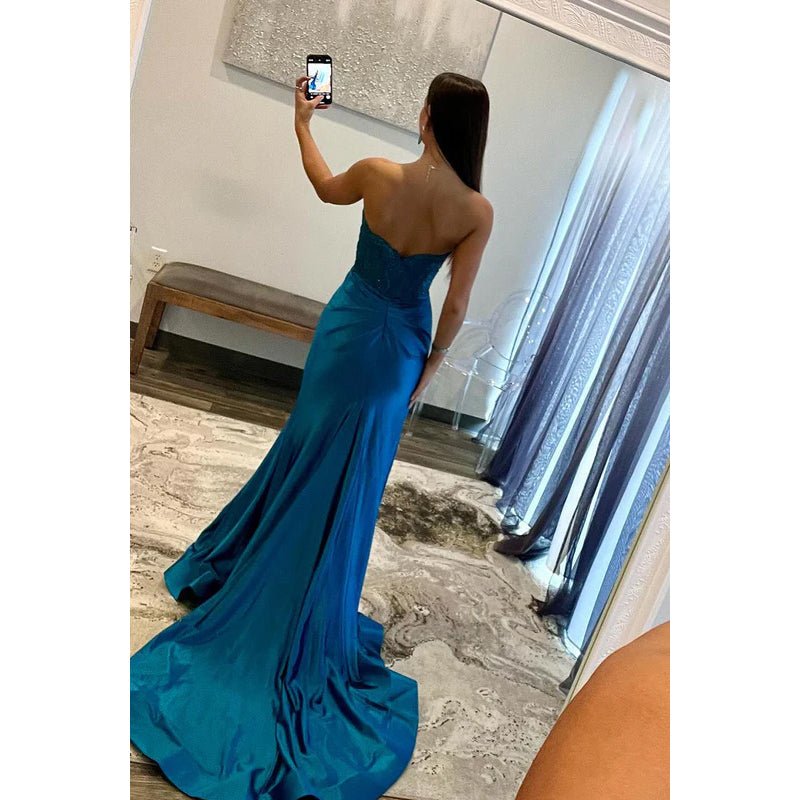 NumberSea - Carming Sweetheart Sleeveless Side Slit Formal Party Prom Dress