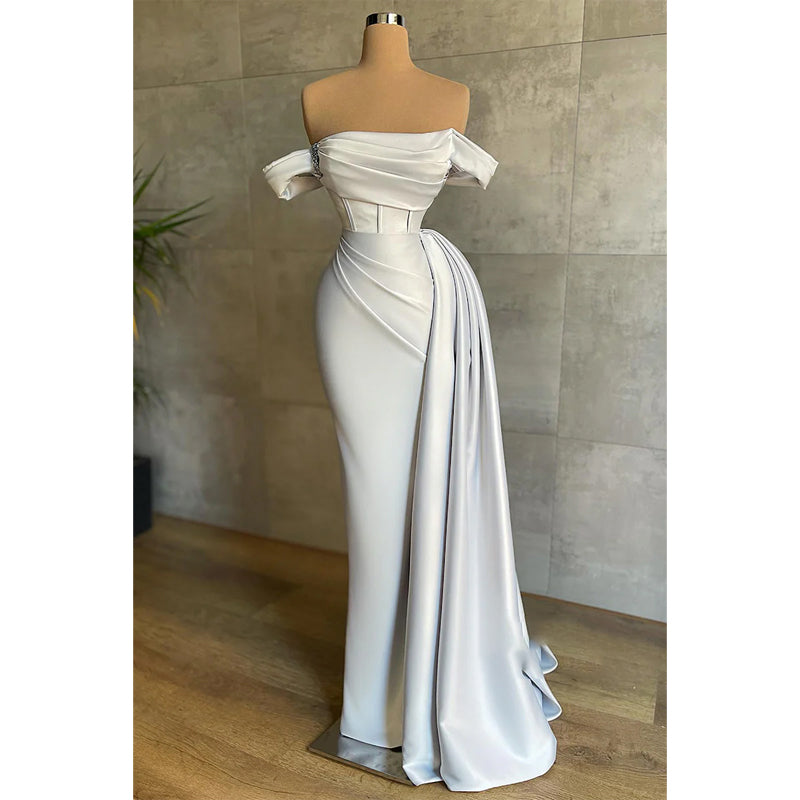 Strapless Pleats Sheath/column Long Formal Dress Birthday Dress